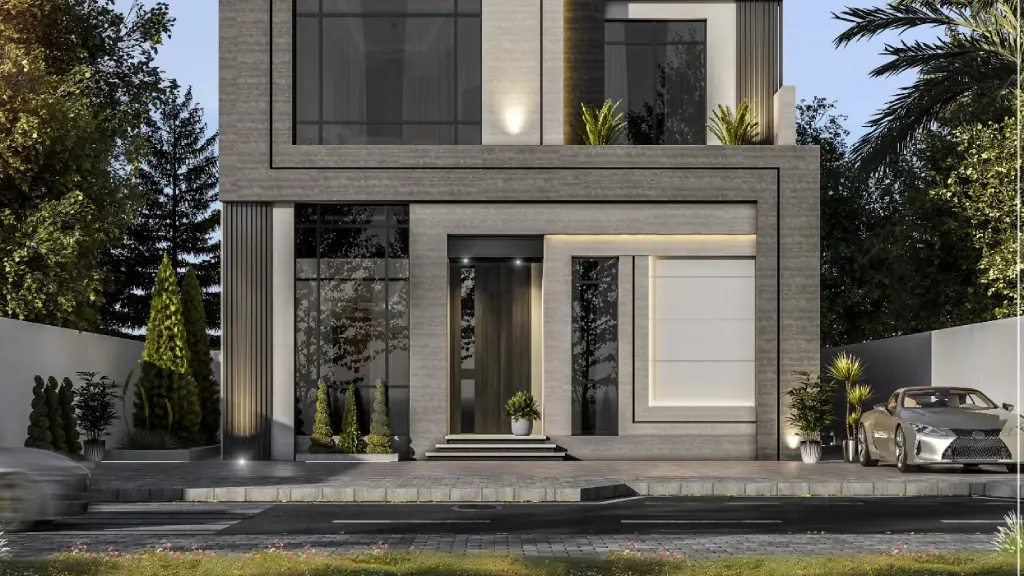 Residential Unit (Ground + First Floor + 50% Roof) with Car Parking Shade & Boundary Wall